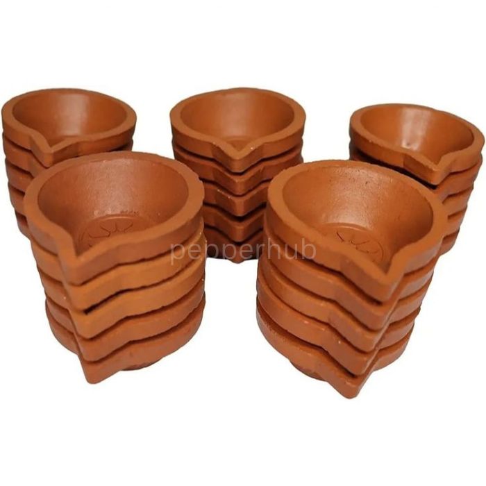 Handcrafted Terracotta Clay Diyas (pack of 10)