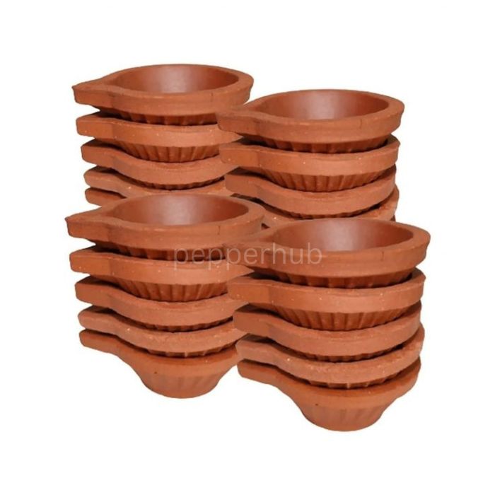 Handcrafted Terracotta Clay Diyas (pack of 10) - Image 2