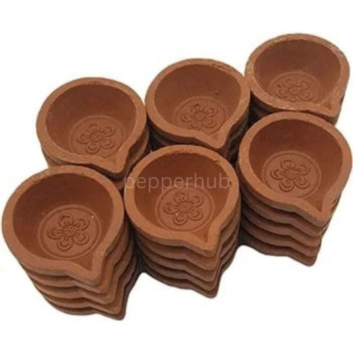 Handcrafted Terracotta Clay Diyas (pack of 10) - Image 3